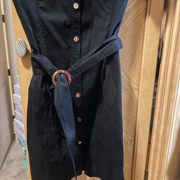 Jones New York black ribbed belted denim dress size 12 - Picture 5 of 7